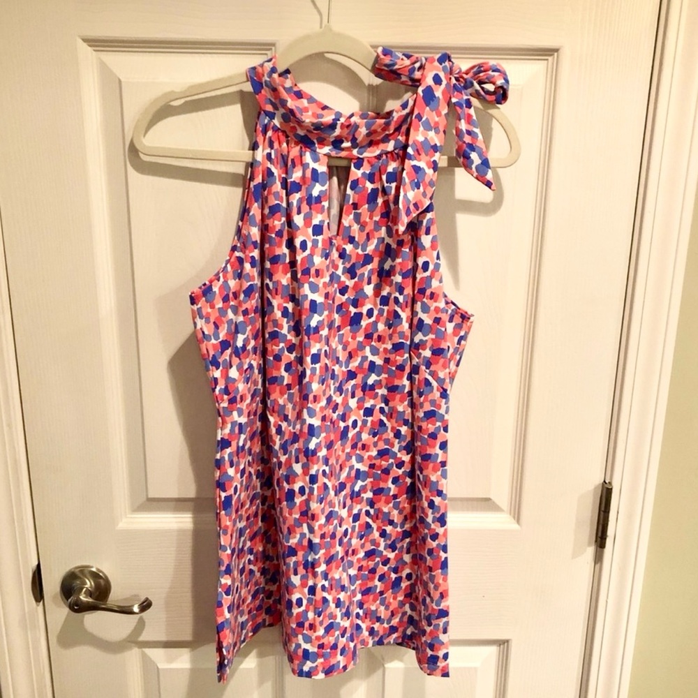 💗💜Katherine Way Pink and Purple Patterned Halter Blouse 2XL